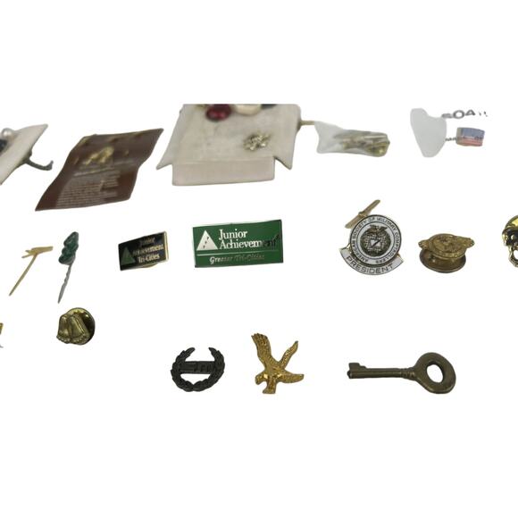 Vintage Lapel Pin Lot of 30+ Skunk, Military, Flag, Dualite, Feet, Brid, Realtor - Picture 8 of 16